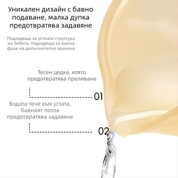 Бебешки хранителен съд с орлов клюн – силикон, за деца 3 месеца и нагоре, 1 бр., сладък стил