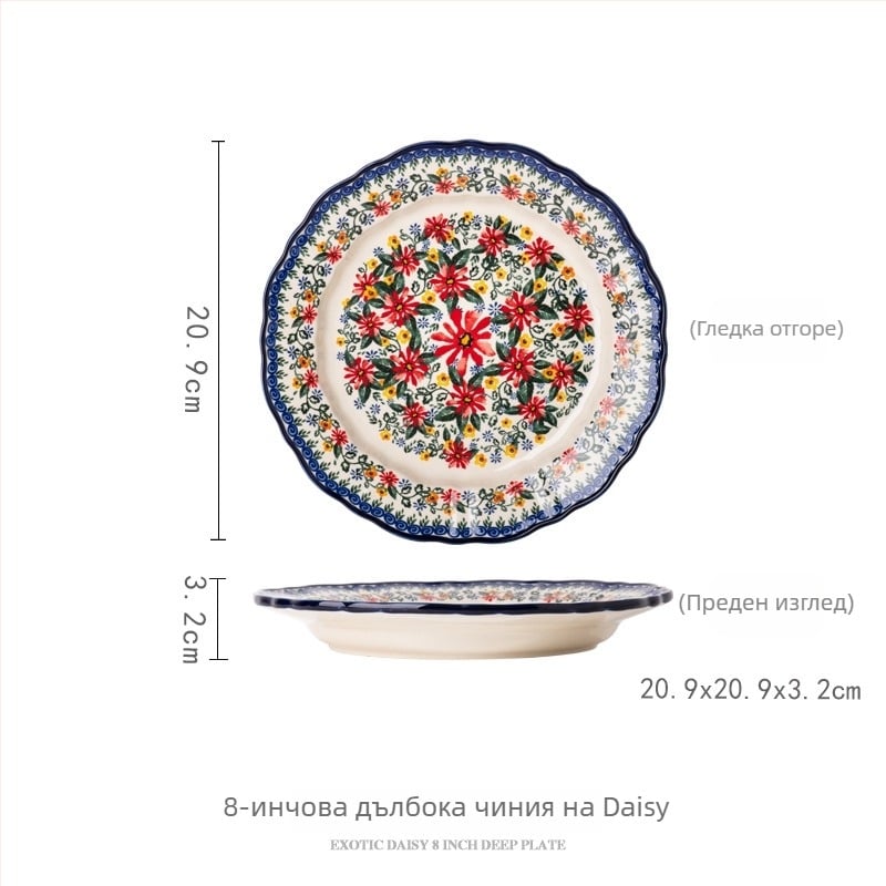 Керамичен комплект съдове за маса, ръчно изработен от Chuangyang, винтидж стил, персонализиран по заявка