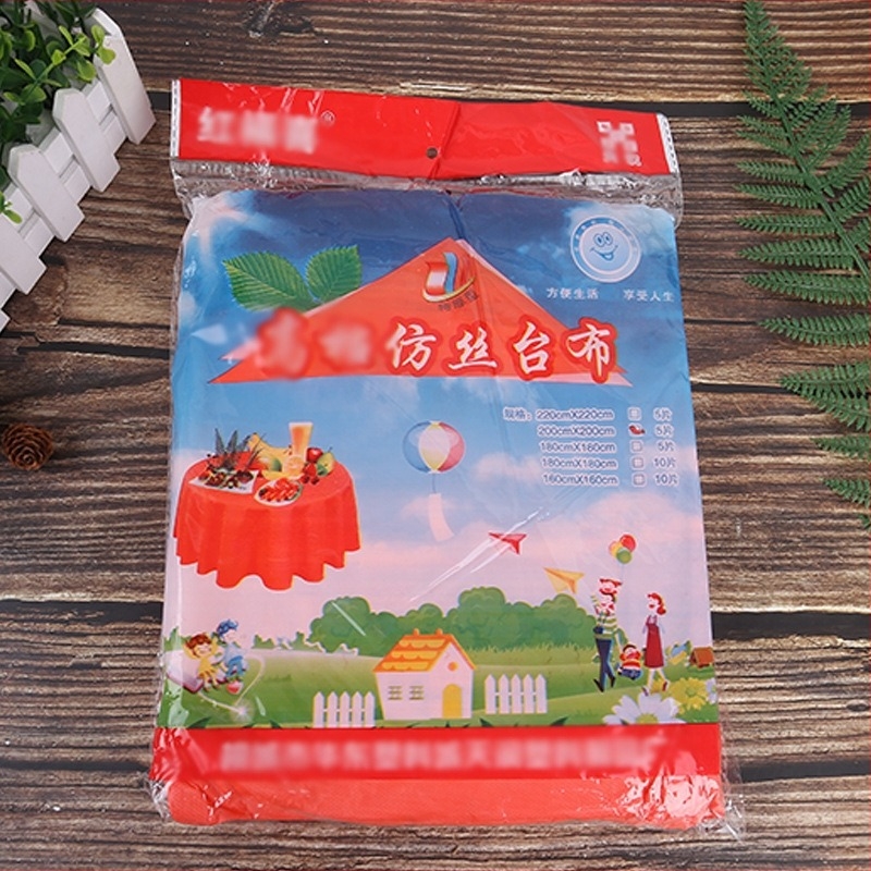 Еднократна PE покривка за маса, удебелен пластмасов филм, за банкети, правоъгълна и кръгла форма, комплект 10 броя