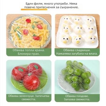 Еднократна еластична покривка за чинии и съдове – прахозащита за остатъци в кухнята, пластмасова, Handsome, 1 брой, домашна употреба