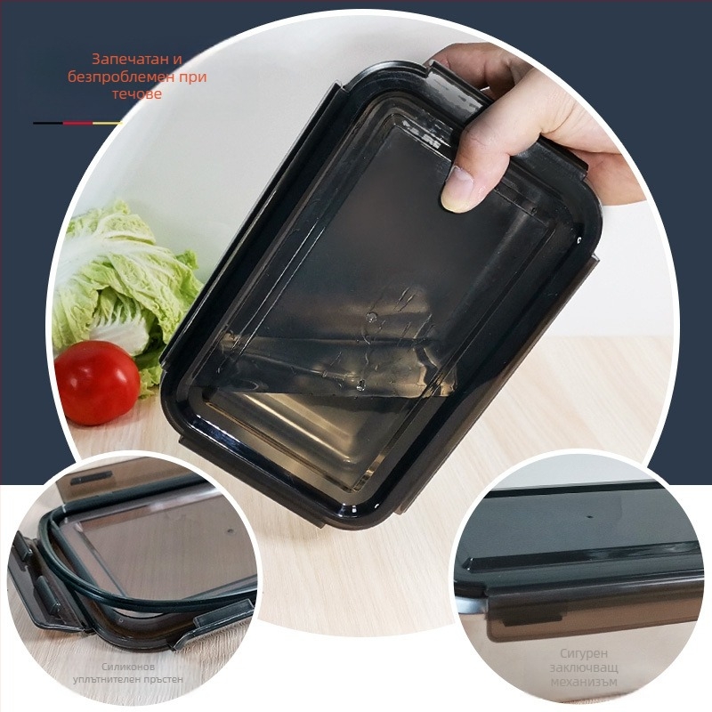 316 неръждаема стомана квадратна кутия за обяд с капак със уплътнение; термоустойчива; кутия за обяд и съхранение, капацитети 0.5–0.8 л; 0.8–1 л; 1–2 л; 2.1–3 л
