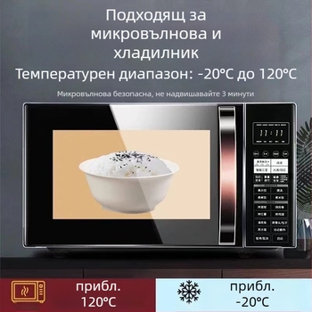 Комплект еднократни съдове за хранене от оризова люспа — биоразградими чинии, клечки за хранене и лъжичка, за 10 порции, 20 опаковки, срок на годност 2 години