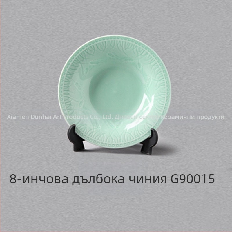 Керамичен сервиз за маса с глазура – Нов китайски стил от Susan Ceramics, включва купи за супа, чинии, тенджера за яхния и лъжица за супа; подходящ за деца, ученици, възрастни и по-възрастни; персонализация по заявка