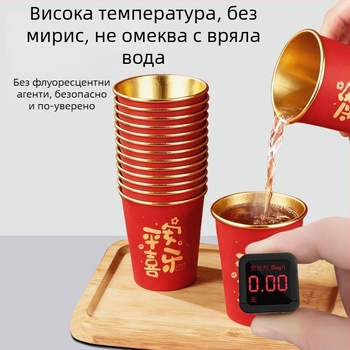 Еднократен комплект съдове за хранене — купички от крафт хартия с алуминиево фолио и хранително-одобрена покрита хартия, 10 бр., кръгла форма