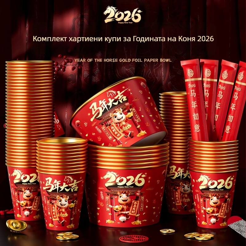 Еднократен комплект чаши и купи от алуминиево фолио за домашна употреба, удебелен и твърд, не е подходящ за микровълнова печка, за празнични поводи.