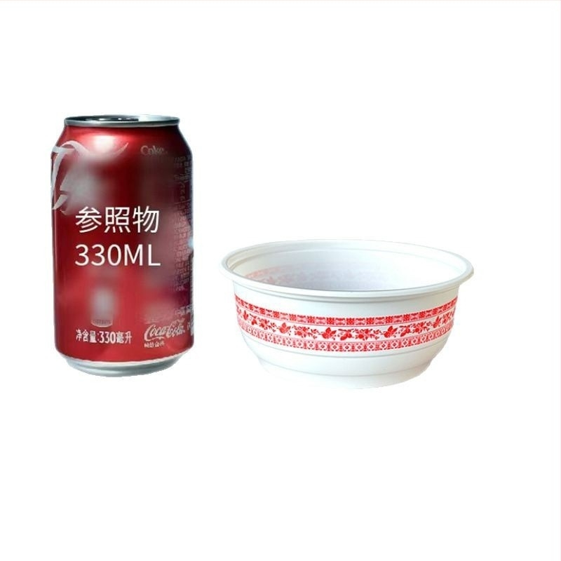 Пластмасов еднократен комплект купички, 50 броя, флорален мотив, не е подходящ за микровълнова печка.