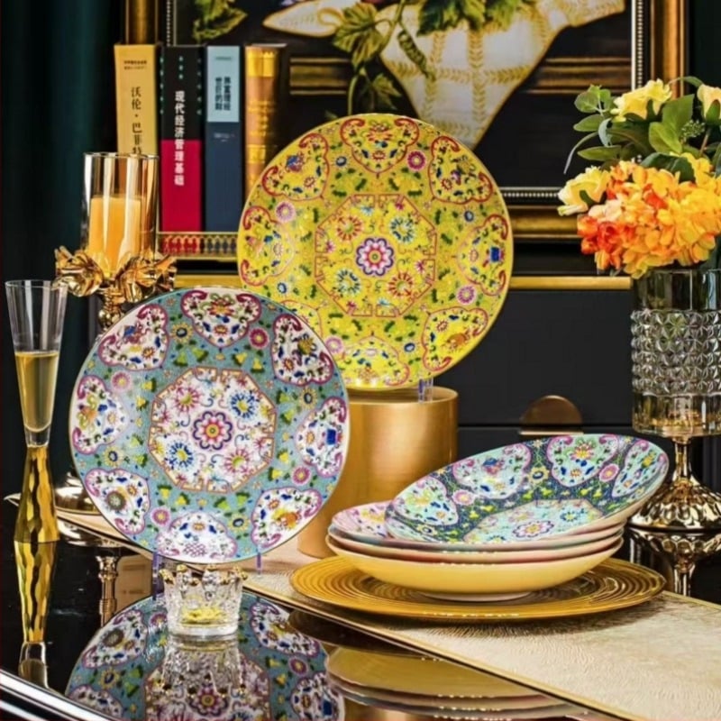 Костен порцеланов чиния за хранене – неравна форма, подглазурно багрене, микровълнова безопасна, над 45% костна пепел