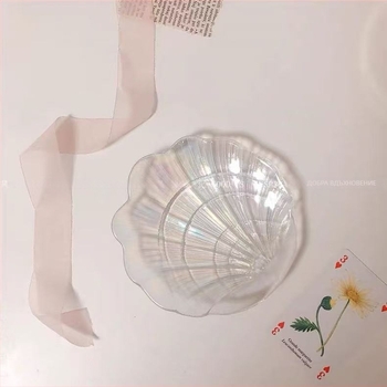 Стъклена чиния за съхранение на бижута с нестандартна форма, електроплатирана повърхност и стил лайт лукс ретро, подходяща за реквизит за снимки и палитра за маникюр.