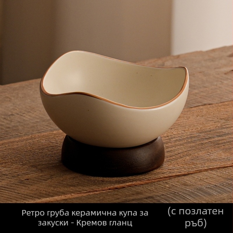 Керамична десертна купа, кръгла форма, повърхност в стил антична керамика, разнообразни шарки, възможно персонализиране