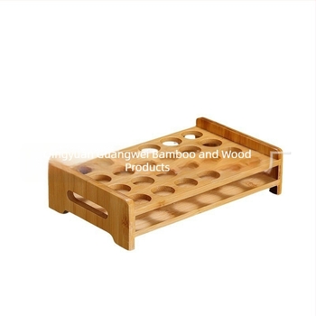 Стойка за чаши от бамбук и дърво — настолна поставка, 24 дупки, нов китайски стил