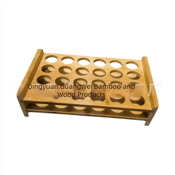 Стойка за чаши от бамбук и дърво — настолна поставка, 24 дупки, нов китайски стил
