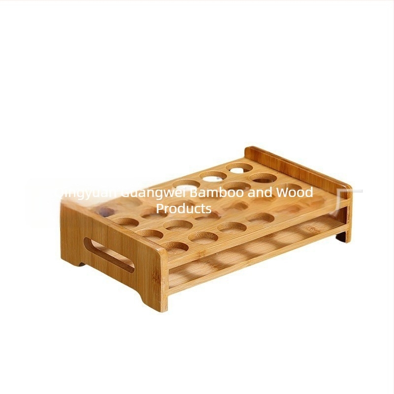 Стойка за чаши от бамбук и дърво — настолна поставка, 24 дупки, нов китайски стил