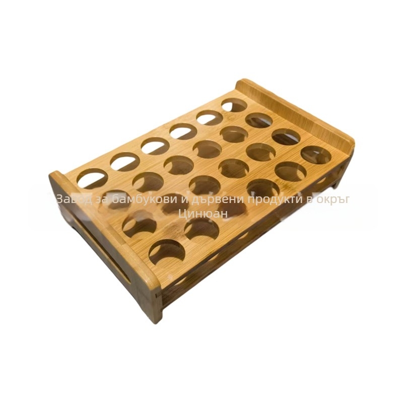 Стойка за чаши от бамбук и дърво — настолна поставка, 24 дупки, нов китайски стил