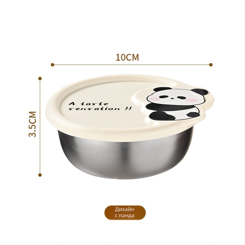 Дип чиния със капак от неръждаема стомана – кръгла, преносима купичка за сосове за къмпинг и пикник, подходяща за микровълнова печка