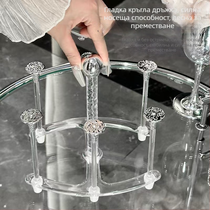 Държач за чаши с поднос за отцеждане – пластмасов, луксозен ретро стил, лансиран през 2023 г.