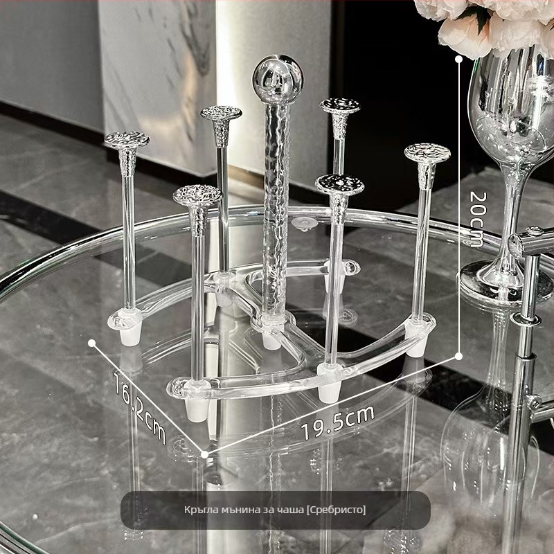 Държач за чаши с поднос за отцеждане – пластмасов, луксозен ретро стил, лансиран през 2023 г.