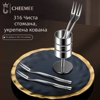 Вилка за плодове от 316 неръждаема стомана, огледално полирана, нов китайски стил, за възрастни