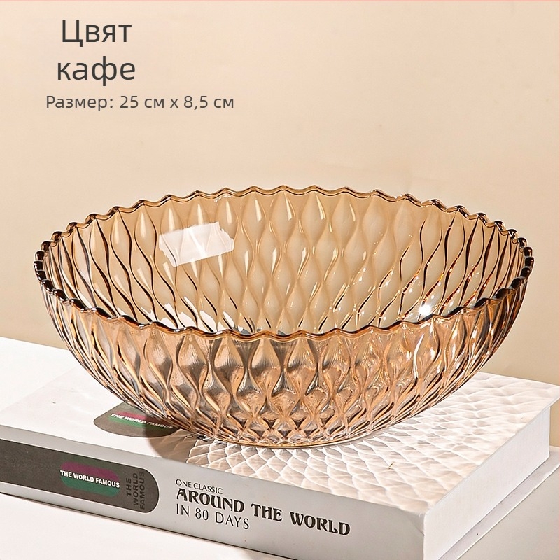 Плодова чиния с волнист рисунък, луксозен стил, пластмасова, марка Yi Lijie, 2024 издание