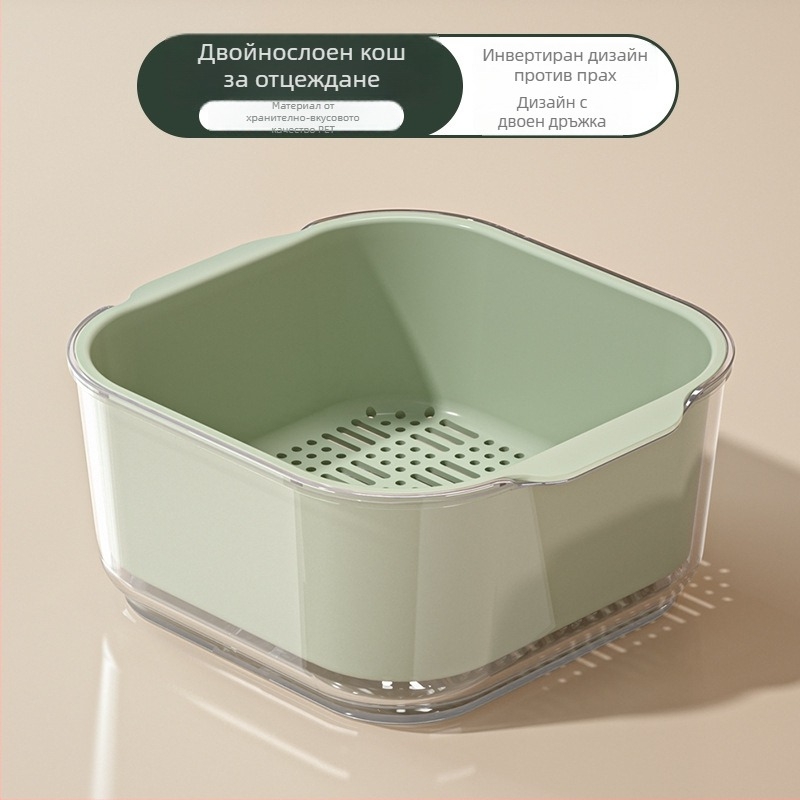 Кошница за измиване на зеленчуци и плодове с дренаж, скандинавски прост стил, пластмасова, зимно издание 2020, висококачествен продукт