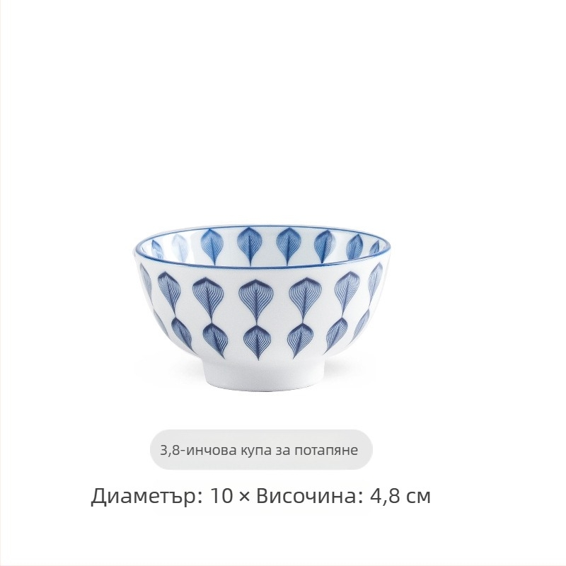 Японски стил керамични съдове за хранене: оризова купа, купа за удон и чиния за риба; керамика, стил лайт лукс ретро, персонализиране по поръчка, различни капацитети
