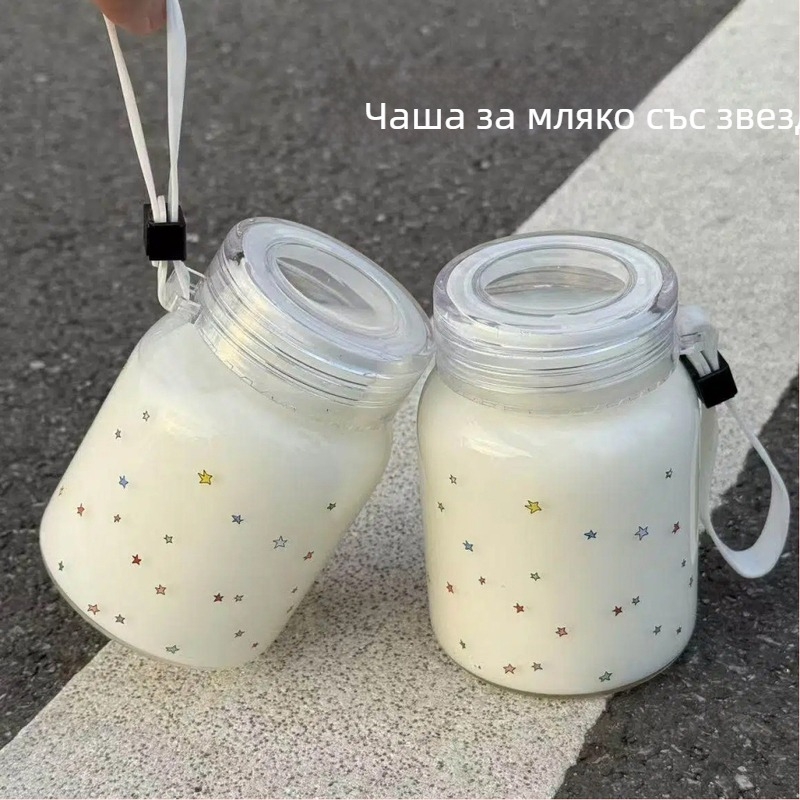 Чаша за чай от боросиликатно стъкло с висока температурна устойчивост, с уплътняващ капак, двучастков комплект, подаръчна кутия