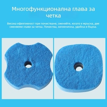 Едноразова стенна тоалетна четка за самопочистване, с пластмасова база и държач, сменяеми глави