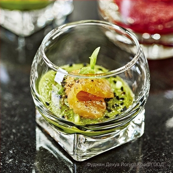 YOGEHOME десертна чашка – термоустойчиво стъкло, модерен минимализъм, еднослойна, пресована изработка