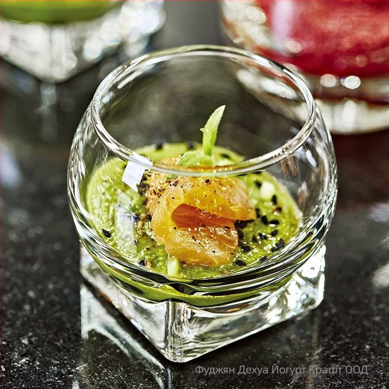 YOGEHOME десертна чашка – термоустойчиво стъкло, модерен минимализъм, еднослойна, пресована изработка