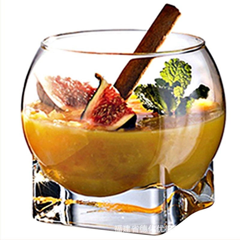 YOGEHOME десертна чашка – термоустойчиво стъкло, модерен минимализъм, еднослойна, пресована изработка