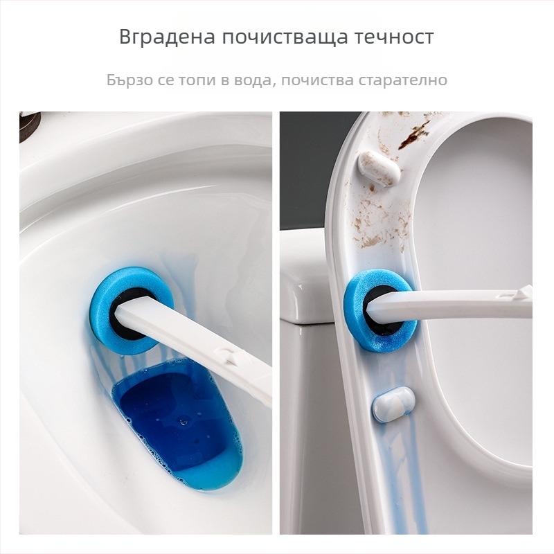 Moni еднократна тоалетна четка с разтваряща се глава за смяна, пластмасова, 36 броя в кутия