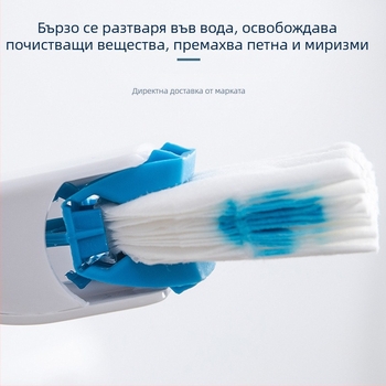 Kinbata пластмасов еднократен комплект за тоалетна четка с дълга дръжка и заменяема глава