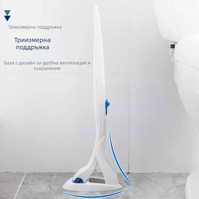 Kinbata пластмасов еднократен комплект за тоалетна четка с дълга дръжка и заменяема глава