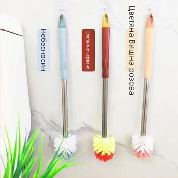 Тоалетна четка с кръгла глава и дълга дръжка, неръждаема стомана, тегло 5 кг, картонена опаковка