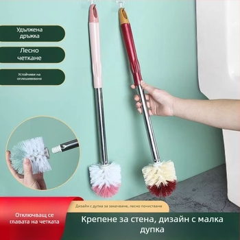 Тоалетна четка с кръгла глава и дълга дръжка, неръждаема стомана, тегло 5 кг, картонена опаковка