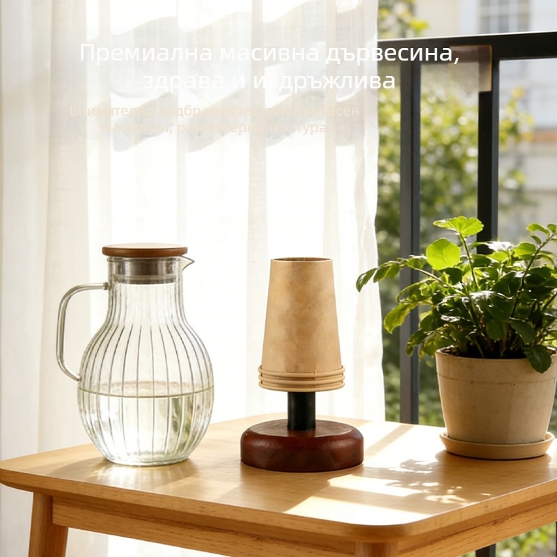 Стойка за чаши от орехово дърво за бюро — минималистичен офис организатор, съхранение на чаши за кафе и чай