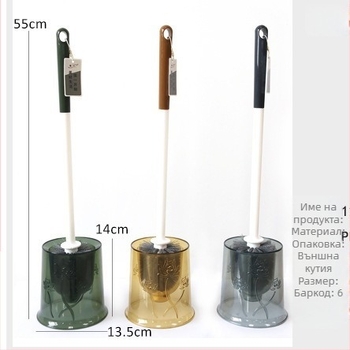 Jiayi 1276 Тоалетна четка с кристална кръгла база, пластмасова, 1 бр., картонено опаковане