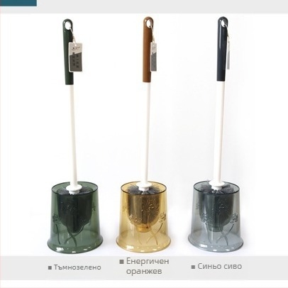 Jiayi 1276 Тоалетна четка с кристална кръгла база, пластмасова, 1 бр., картонено опаковане