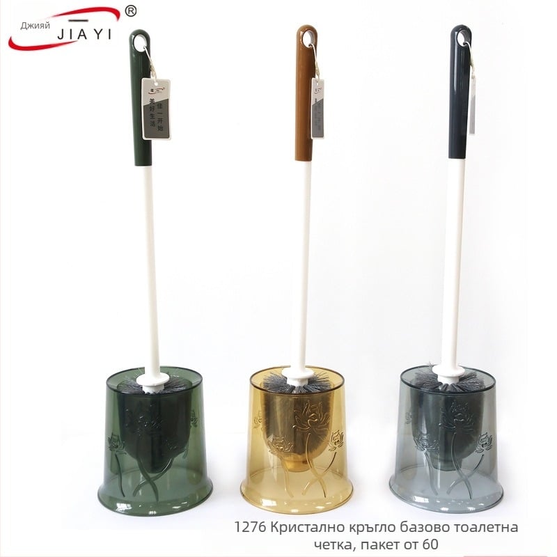 Jiayi 1276 Тоалетна четка с кристална кръгла база, пластмасова, 1 бр., картонено опаковане