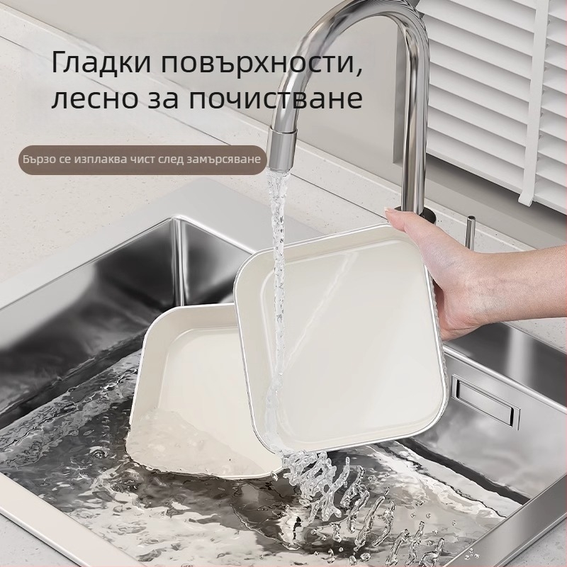 Пластмасова чиния за отделяне на кости – едноцветен модел, четиристранна форма, модерен минималистичен стил, възможност за печат на лого