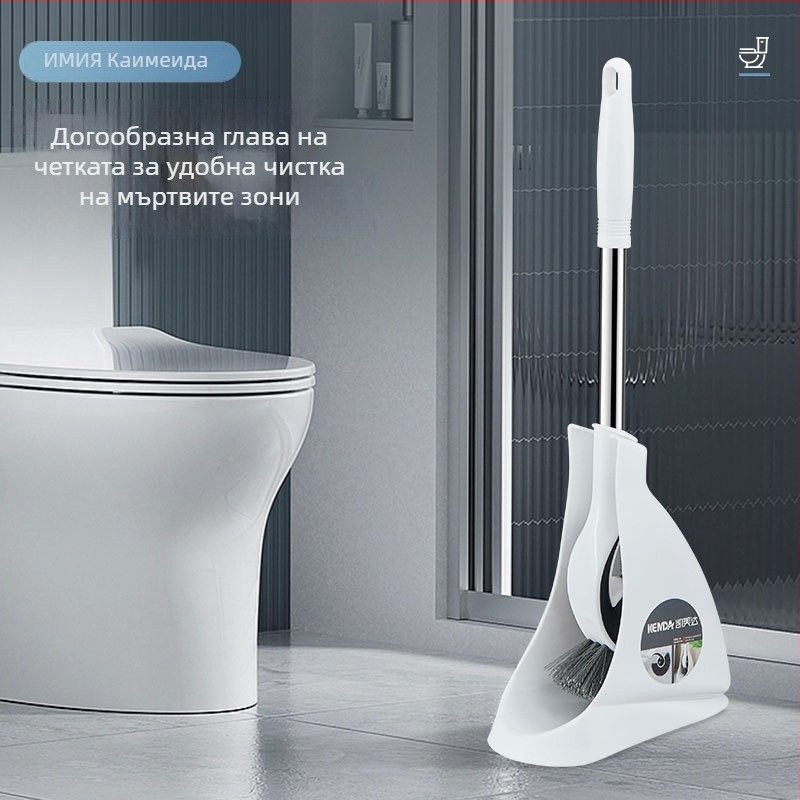 Четка за тоалетна с дълга дръжка и наклонена глава, меки четина, пластмасова конструкция, 1 бр.