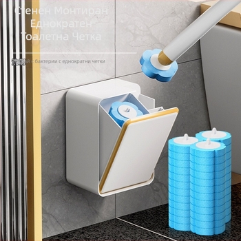 Стенно монтиран комплект за четка за тоалетна с разтваряща се сменяема глава – почистване без мъртви ъгли, еднократна за домакинството | Марка: More than a hundred good; Материал: Пластмаса; Обработка по заявка: Да; Лицензирана частна марка: Да