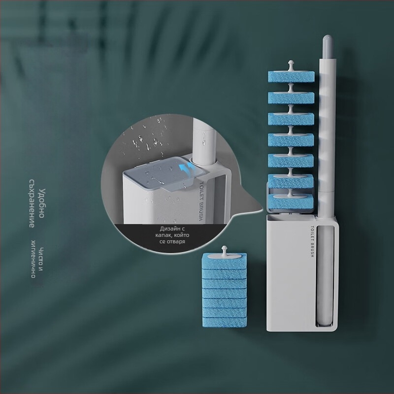 Еднократна тоалетна четка с вградено почистващо средство и сменяема глава (Пластмаса, 174 г, Гофрирана кутия, 1 бр, Лято 2020)