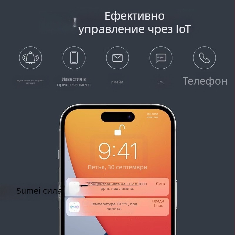 Qingping CGP22C вътрешен CO2 детектор – измервател на концентрацията на CO2, модел CGP22C, тегло 0,129 кг