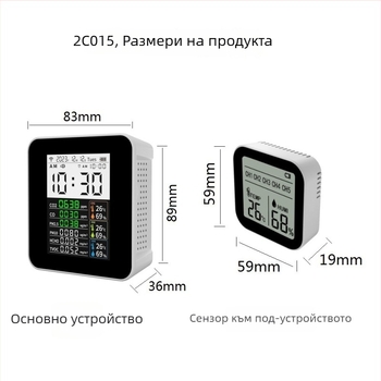 Nobito ZN-2CO15 Датчик за качество на въздуха, Wi-Fi, CO2, CO, TVOC, формалдехид