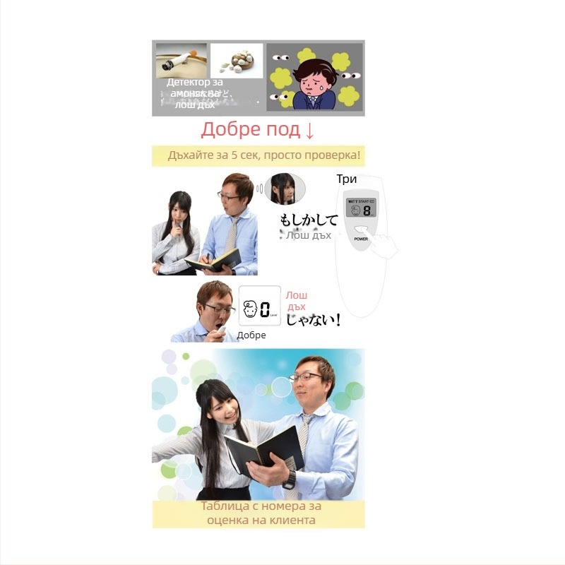 Diyat Model 201 – портативен детектор за лош дъх, точност ±0,01, захранване 2×AAA