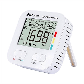 AZ7732 Вътрешен монитор за качество на въздуха с CO2, температура и влажност, антикрадба