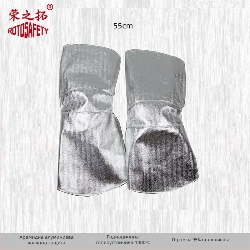 Алуминиево фолио защитно покривало за крак при високи температури, пожароустойчиво, защита от пръски и искри при металургия, удължено покриване на крака