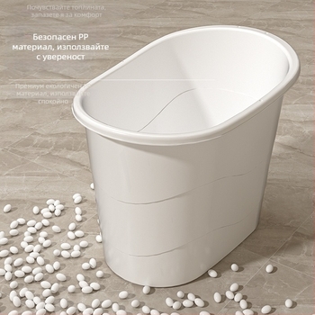 Jiedong Вана-кофа за възрастни — пластмасова кофа за къпане, усилен дизайн, масажна функция и пара