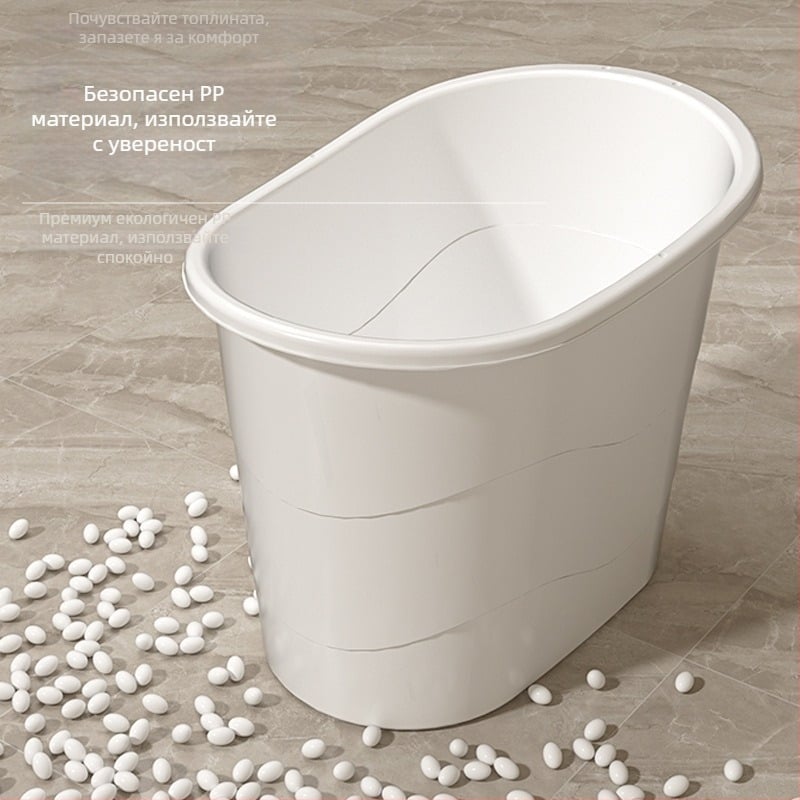 Jiedong Вана-кофа за възрастни — пластмасова кофа за къпане, усилен дизайн, масажна функция и пара