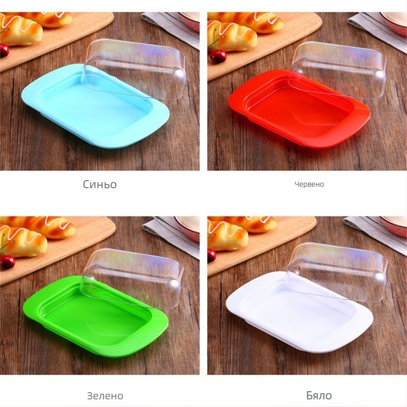 Кутия за съхранение на храна - пластмасова, квадратна, солиден модел, еднослойна, опаковка 50 броя